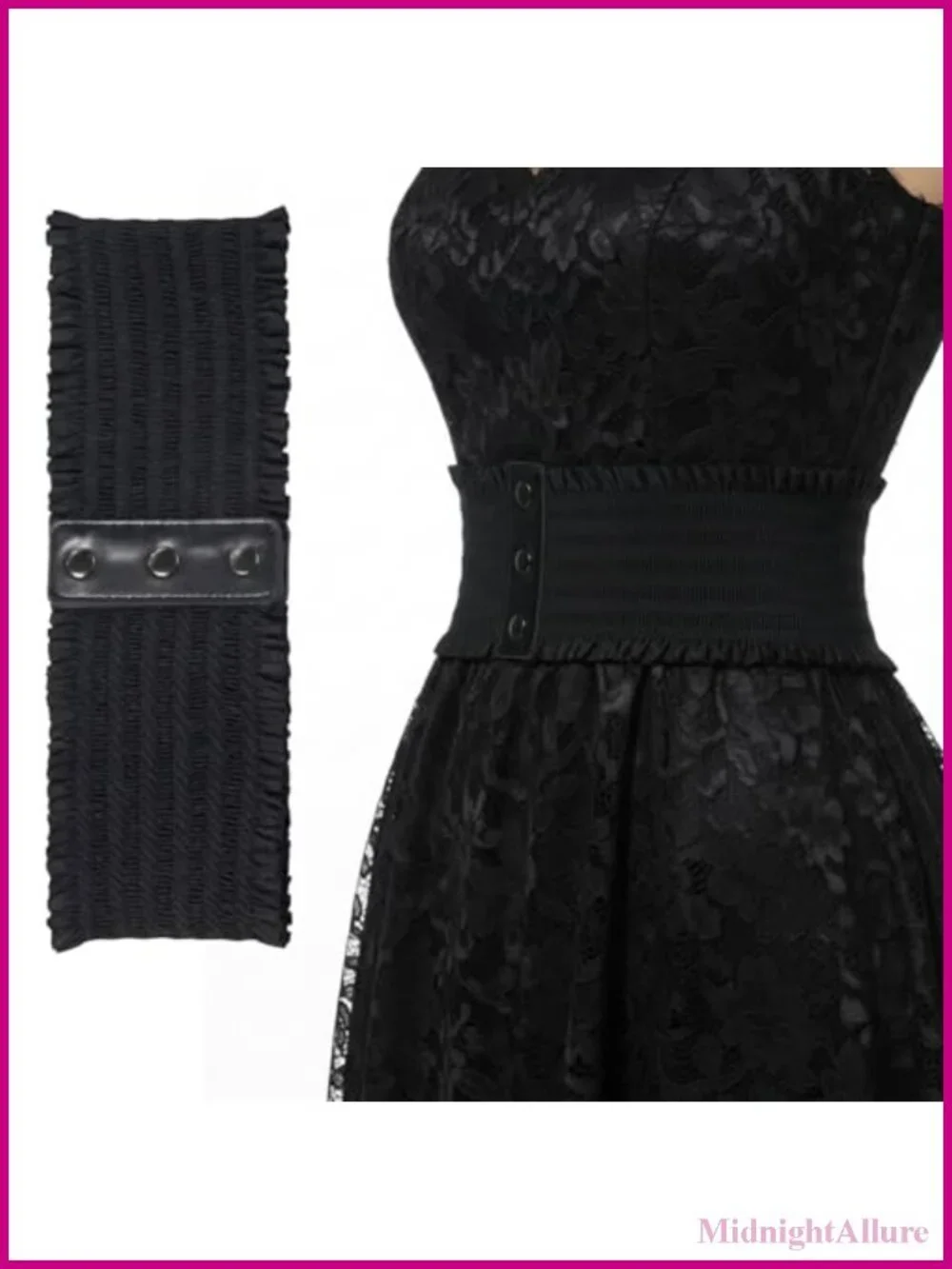 Wide Elastic Belt Women Snap Fastener Stretchy Waist Belt for Dress